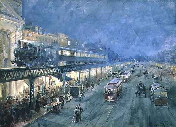 The Bowery at Night, 1895 Oil Painting by William Louis Jnr. Sonntag