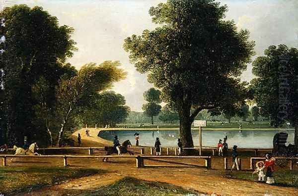 The Serpentine, Hyde Park Oil Painting by George (Sydney) Shepherd