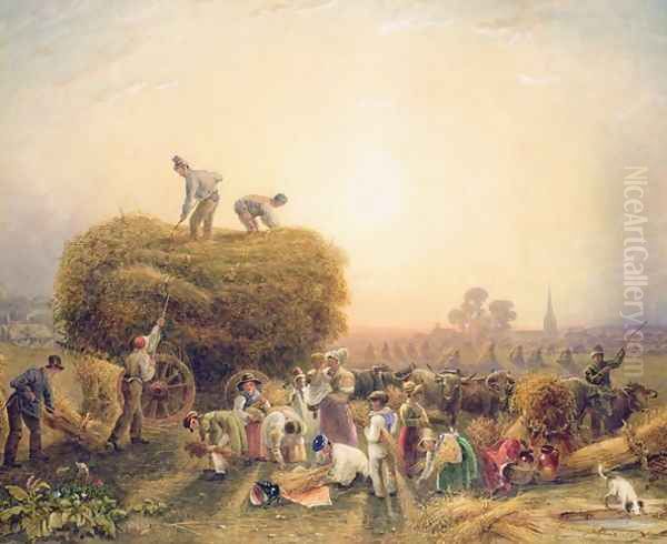 Haymaking, 1832 Oil Painting by George (Sydney) Shepherd