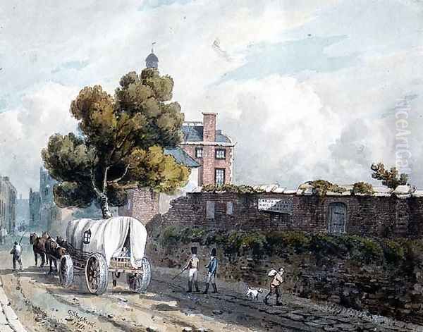 London Wall, 1811 Oil Painting by George (Sydney) Shepherd