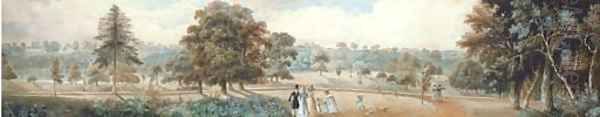 A summer's day in Richmond Park Oil Painting by George (Sydney) Shepherd