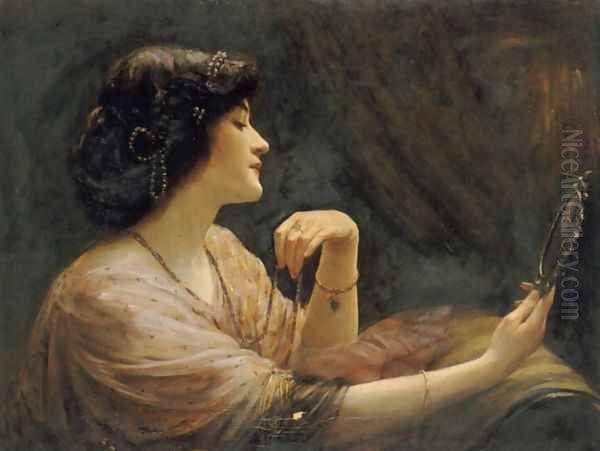 The Mirror Oil Painting by Frank Markham Skipworth