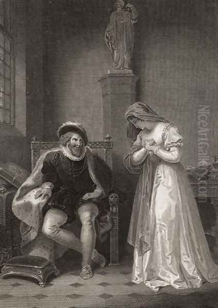 Angelo and Isabella, engraved by W.C. Wilson, from Measure for Measure by William Shakespeare 1564-1616 1797 Oil Painting by Robert Smirke