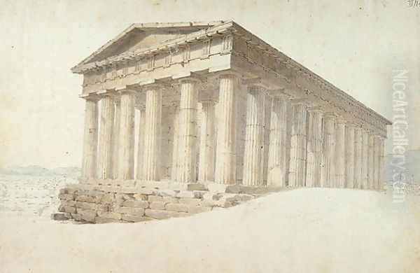 Temple, from A Collection of drawings from a Sketchbook in Four Cloth Boxes, spine lettered Continental Drawings, 1802-04 Oil Painting by Robert Smirke