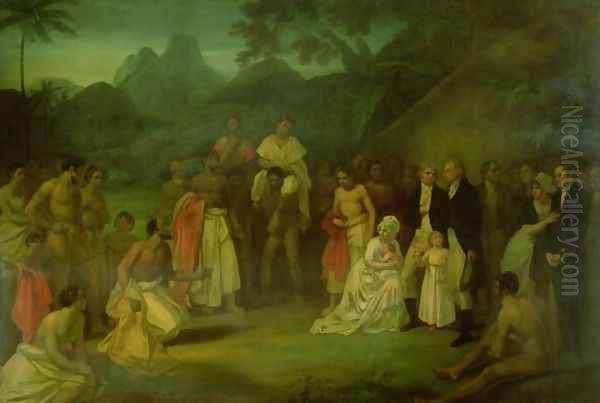 The Cession of Matavi by the High Priest of Tahiti Oil Painting by Robert Smirke