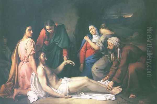 Entombment Oil Painting by Jozef Simmler