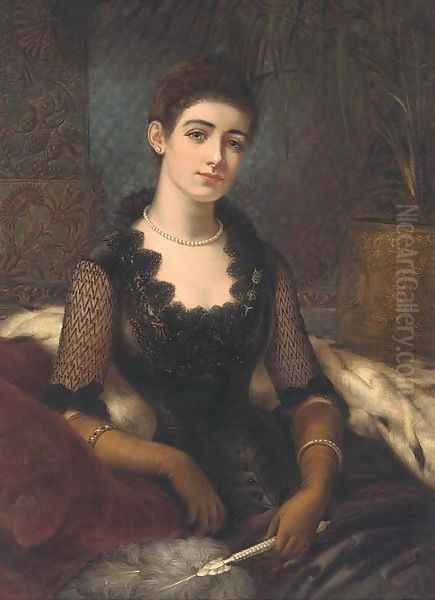 A portrait of Mrs James Alexander Oil Painting by Herbert Sidney