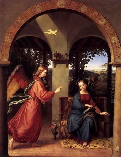 Annunciation Oil Painting by Julius Schnorr Von Carolsfeld