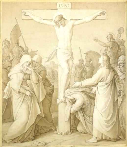 The Crucifixion Oil Painting by Julius Schnorr Von Carolsfeld