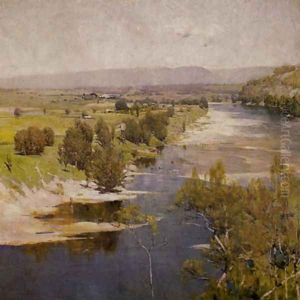 Purple Noon's Transparent Might Oil Painting by Arthur Streeton