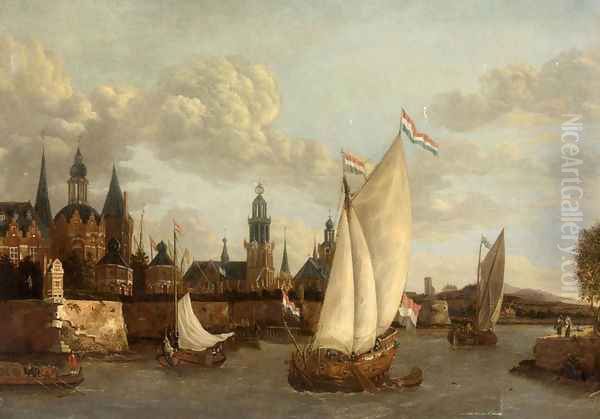 Capriccio View of Haarlem Oil Painting by Jacobus Storck