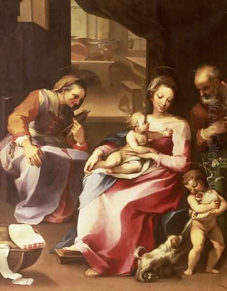 Holy Family Oil Painting by Ventura Salimbeni