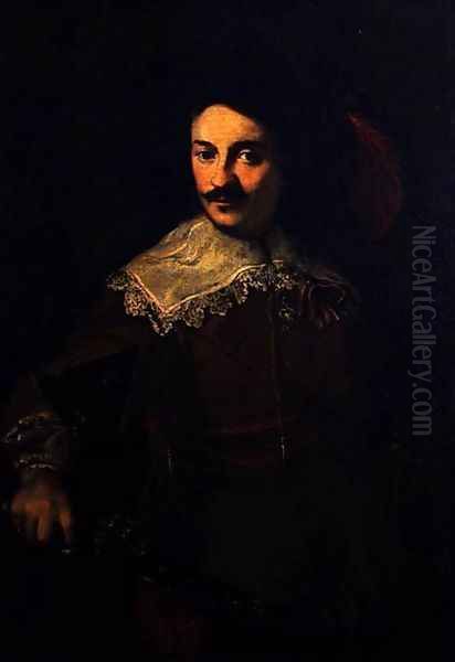 Self Portrait with a Pistol, c.1610 Oil Painting by Ventura Salimbeni