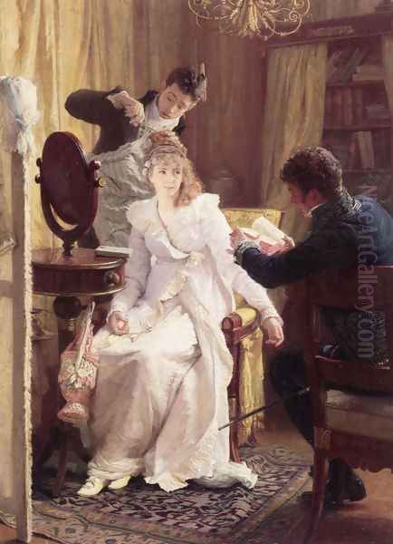 Preparing for the Ball Oil Painting by Franz Xaver Simm