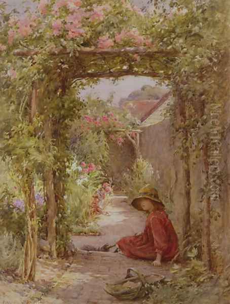 The Little Gardener Oil Painting by Harold Swanwick