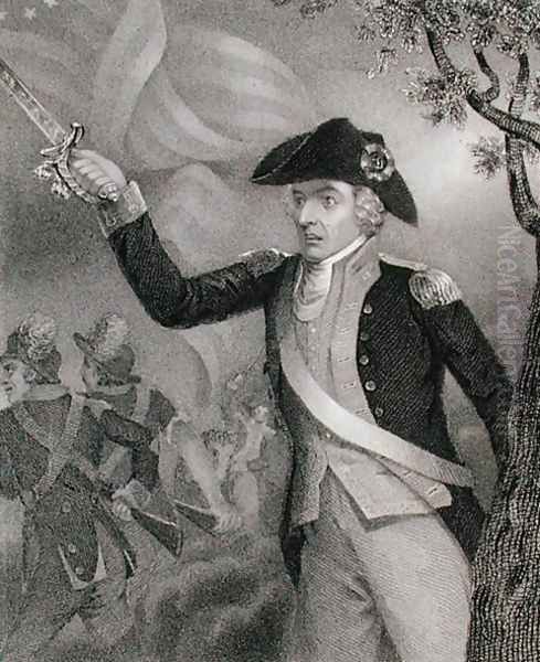 Portrait of General Francis Marion at the Battle of Eutaw Springs, 1781, engraved by Thomas B. Welch (1814-74) from a drawing by James Barton Longacre 1794-1869 Oil Painting by Thomas Stothard