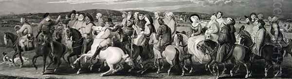 The Pilgrimage to Canterbury, engraved by James Heath 1757-1834 and Luigi Schiavonetti 1765-1810 Oil Painting by Thomas Stothard