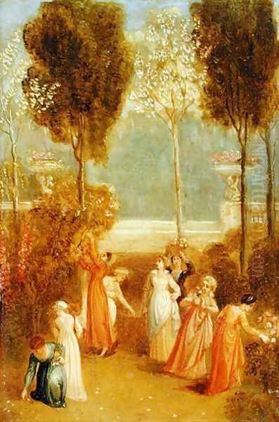 The Garden, c.1820 Oil Painting by Thomas Stothard