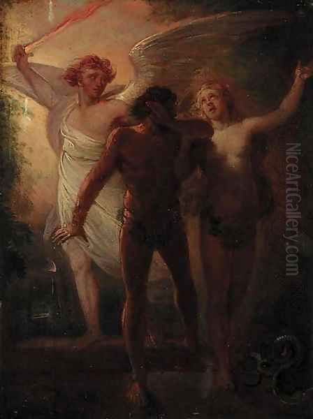 The expulsion of Adam and Eve Oil Painting by Thomas Stothard