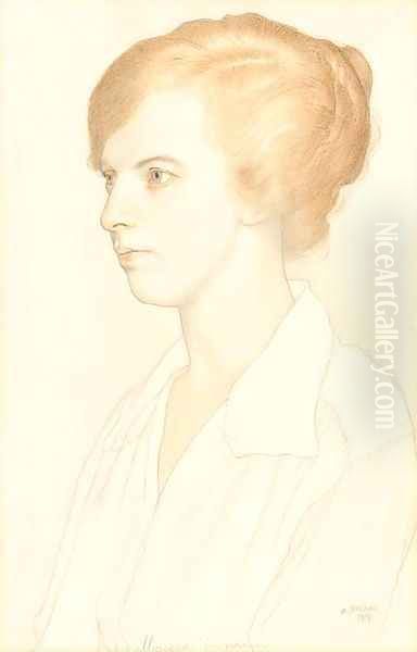 Portrait of Maisie Annan Oil Painting by William Strang