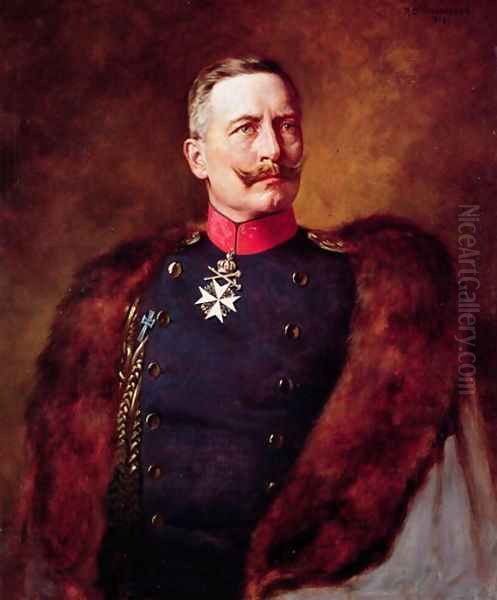 Portrait of Kaiser Wilhelm II 1859-1941 Oil Painting by Bruno Heinrich Strassberger