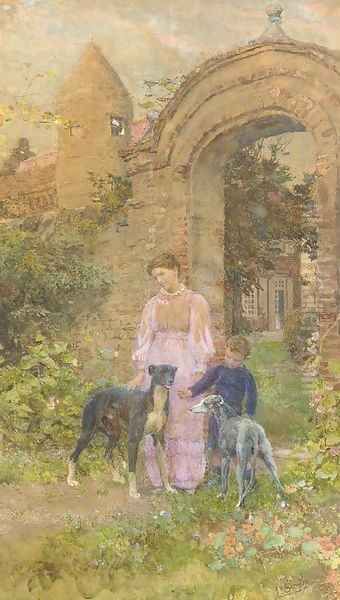 A Garden Gateway Oil Painting by Lionel Percy Smythe