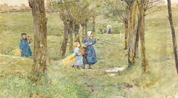 Gleaners Oil Painting by Lionel Percy Smythe