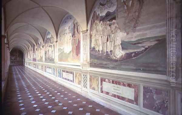 Corridor showing the Life of St. Benedict Oil Painting by L. & Sodoma Signorelli