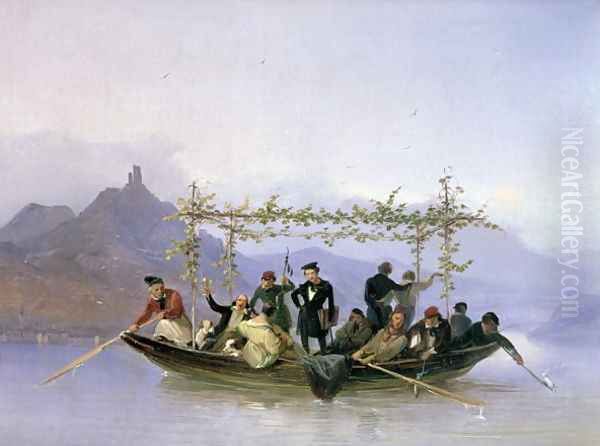 The Artist with his Students on the Rhine by Julius Scheurer