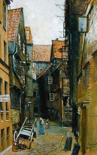 The Matthiasstrasse in Hamburg, 1891 Oil Painting by Franz Skarbina