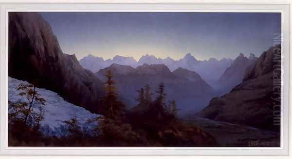 Dawn in the Alps, 1875 Oil Painting by James Whittet Smith