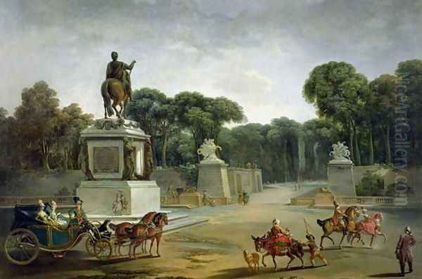 The Entrance to the Tuileries from the Place Louis XV in Paris, c.1775 Oil Painting by Jacques-Philip-Joseph de Saint-Quentin