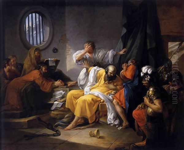 The Death of Socrates 1762 Oil Painting by Jacques-Philip-Joseph de Saint-Quentin