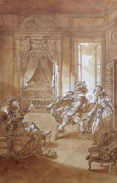 I am going to kill him..., scene from act II of The Marriage of Figaro by Pierre-Augustin Caron de Beaumarchais 1732-99 1785 Oil Painting by Jacques-Philip-Joseph de Saint-Quentin