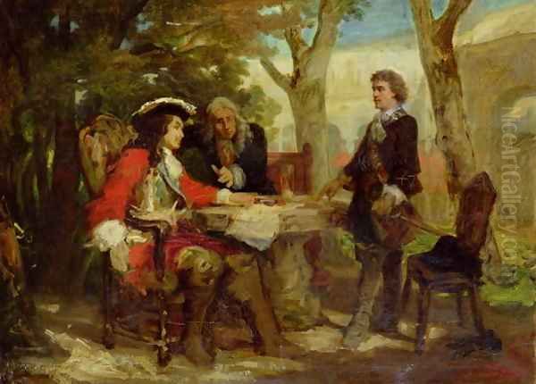 Meeting between Jean Cavalier Oil Painting by Jules Salles-Wagner