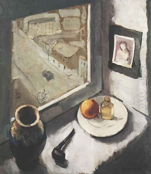 View from a Window Oil Painting by Efraim and Menasze Seidenbeutel