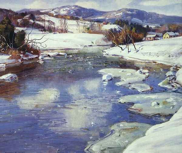 Valley Stream in Winter Oil Painting by George Gardner Symons