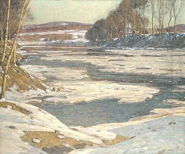 An Opalescent River Finished 1909 Oil Painting by George Gardner Symons