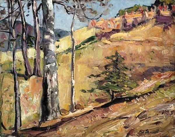 Spring Hillside Oil Painting by George Gardner Symons