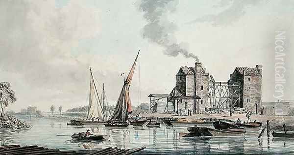 View of the water engine at Pimlico, 1783 Oil Painting by John Thomas Serres