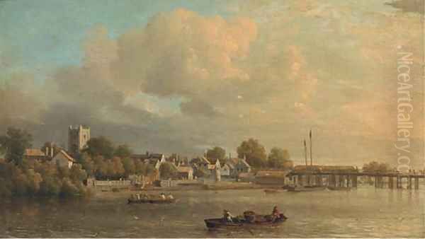 The Thames at Putney Oil Painting by John Thomas Serres