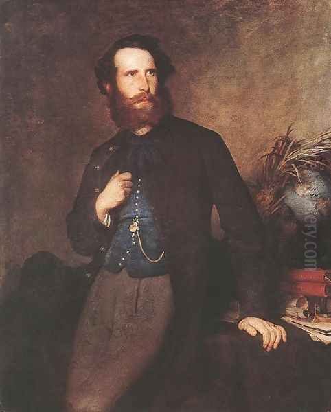 Portrait of Pal Rosty 1862 Oil Painting by Bertalan Szekely