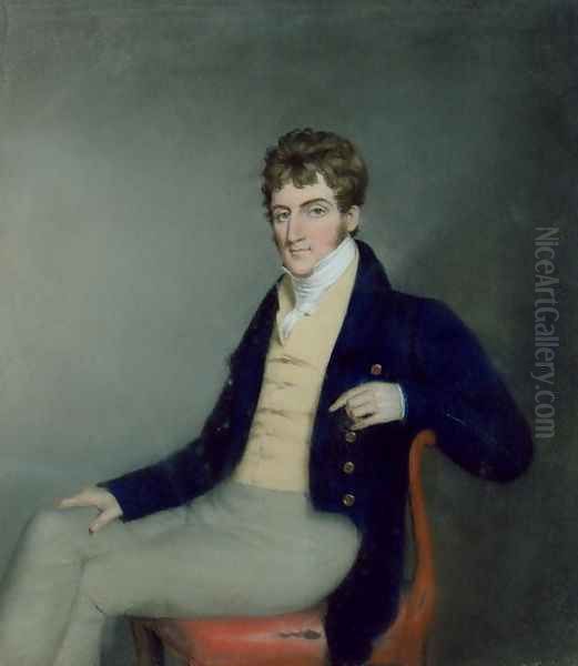 Portrait of a Gentleman in a Yellow Waistcoat, c.1795 Oil Painting by James Sharples