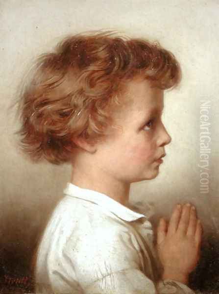 At Prayer, 1877 Oil Painting by William Strutt