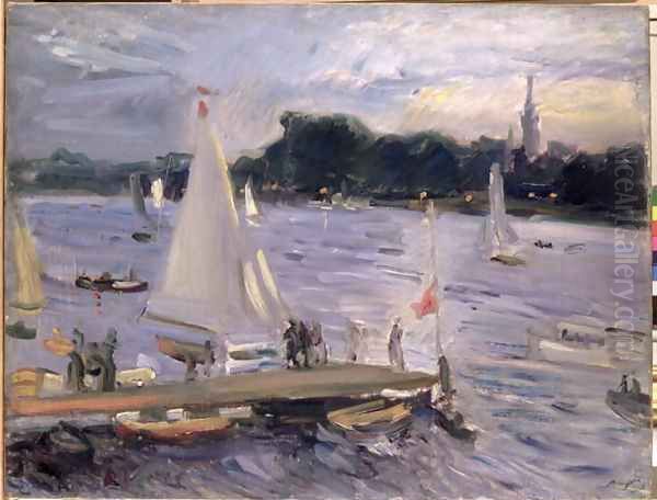 View on the Alster near Hamburg, 1905 Oil Painting by Max Slevogt