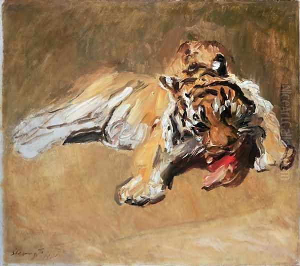 Feeding Tiger, 1901 Oil Painting by Max Slevogt