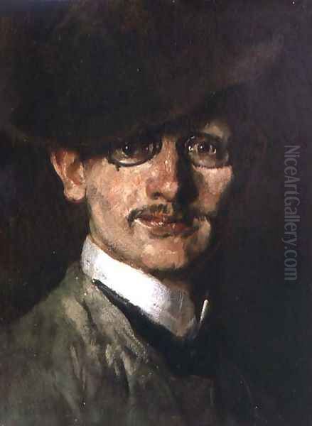 Self Portrait, 1888 Oil Painting by Max Slevogt