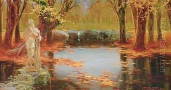 By The Lake Oil Painting by Enrique Serra y Auque