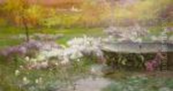 Jardin Oil Painting by Enrique Serra y Auque