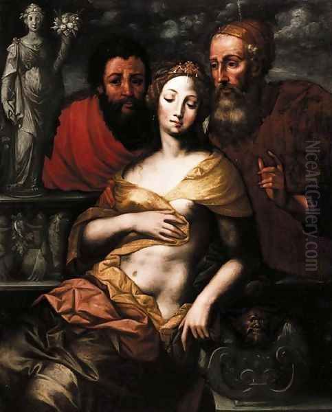 Susanna and Elders Oil Painting by Vincent Sellaer